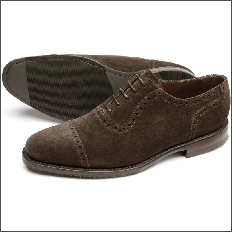 Fleet Semi-Brogue Shoe, Suede-DARKBROWN Emmett – Emmett