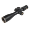 Black rifle scope with gold accents on a white background