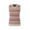 Alan Paine Mae Fairisle Ladies Cashmere Mix Tank Top - Porridge/Red