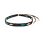 Pampeano Pampa Leather Hat Band - Copper, Light Blue, Navy and Cream Diamonds