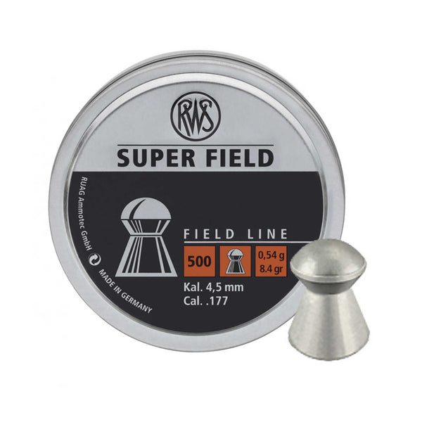 RWS SUPER FIELD Dome Head .177 Calibre Air Gun Pellets 8.40 Grains Tin Of 500 4 - View #4